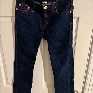 Stylish kids's Jeans - Dark Blue with Red Stitching